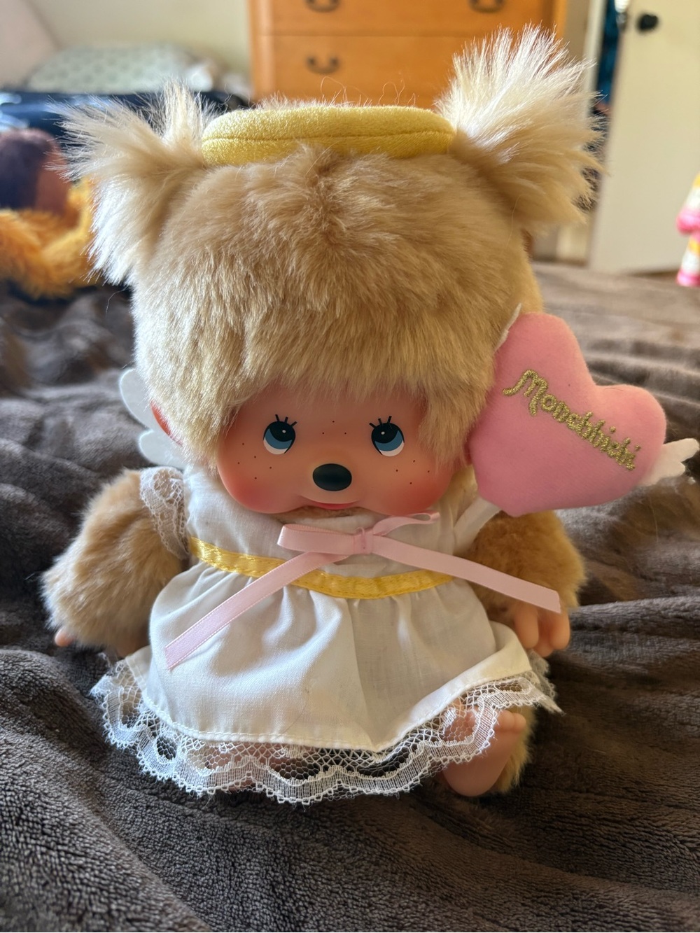 angel monchhichi girl doll m size